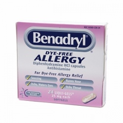 Benadryl Dye-Free Allergy Relief Liqui-Gels, 25mg, 24-Count