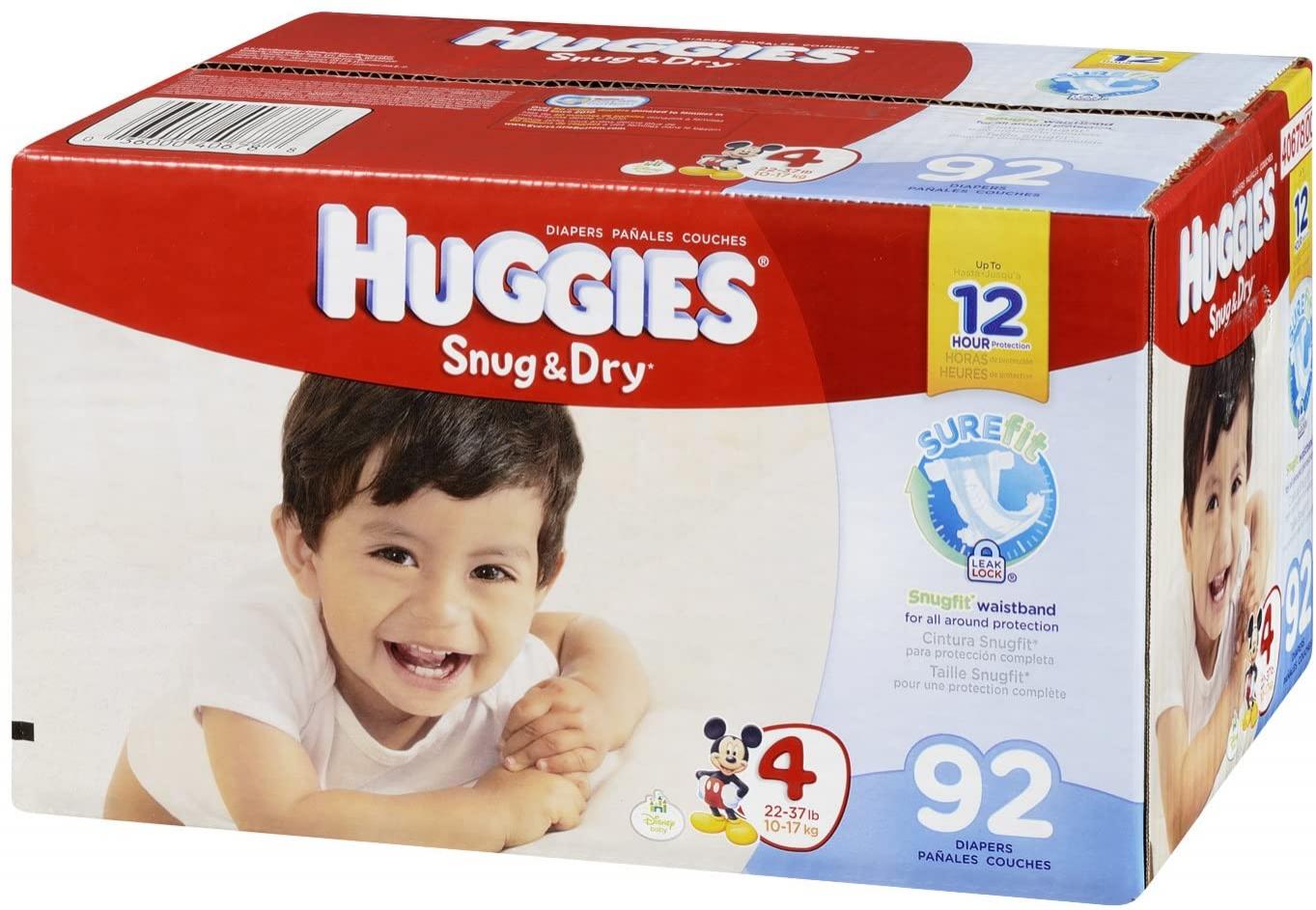 Huggies Snug & Dry Diapers, Size 4, 92 Count
