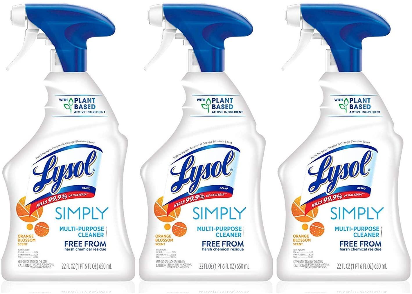 Lysol Multi-Purpose Cleaner - Trigger Simply Orange Blossom 22 oz (Pack of 3)
