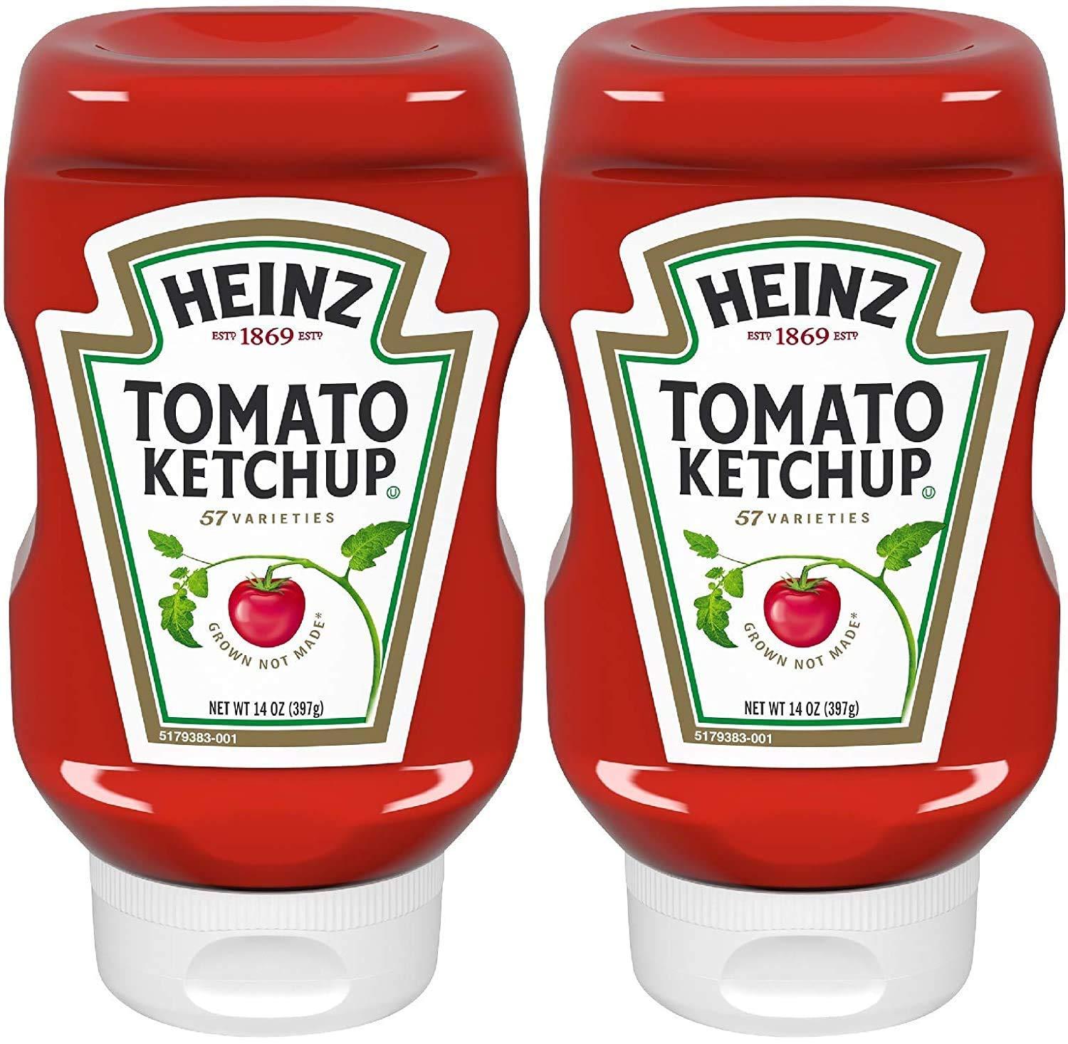 Heinz Classic Squeeze Bottles Ketchup, 14 Oz Bottle, Pack of Two