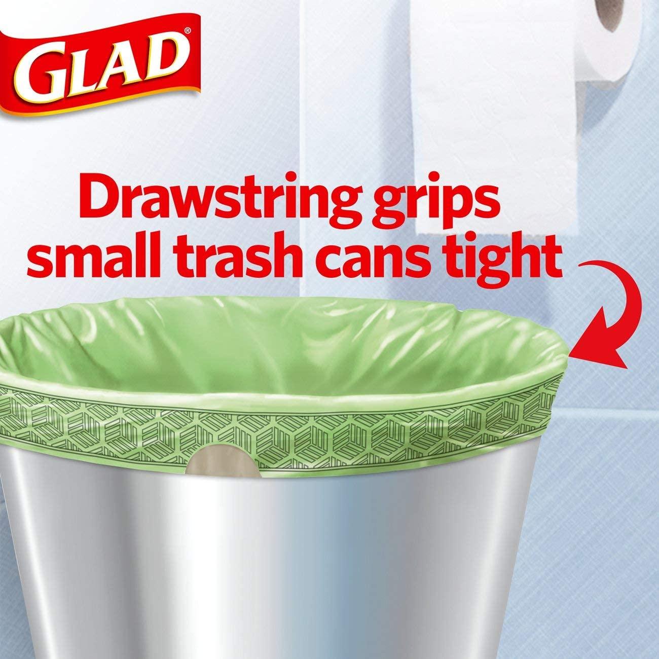 Glad Small Drawstring Trash Bags, 4 Gallon White Trash Bag, Febreze Sweet Citron & Lime, 34 Count