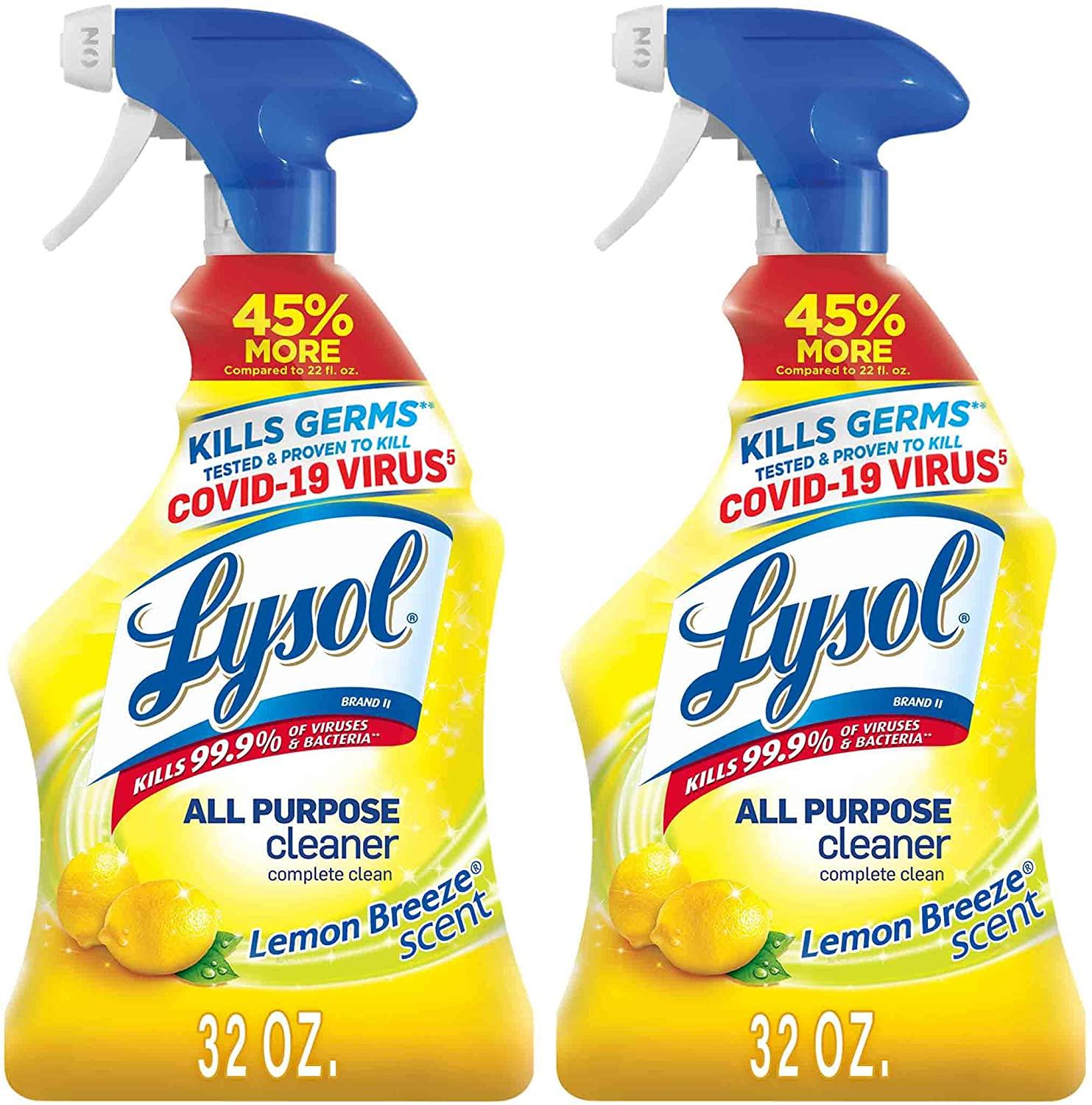 Lysol All Purpose Cleaner, Lemon Breeze, 32 oz (Pack Of 2)