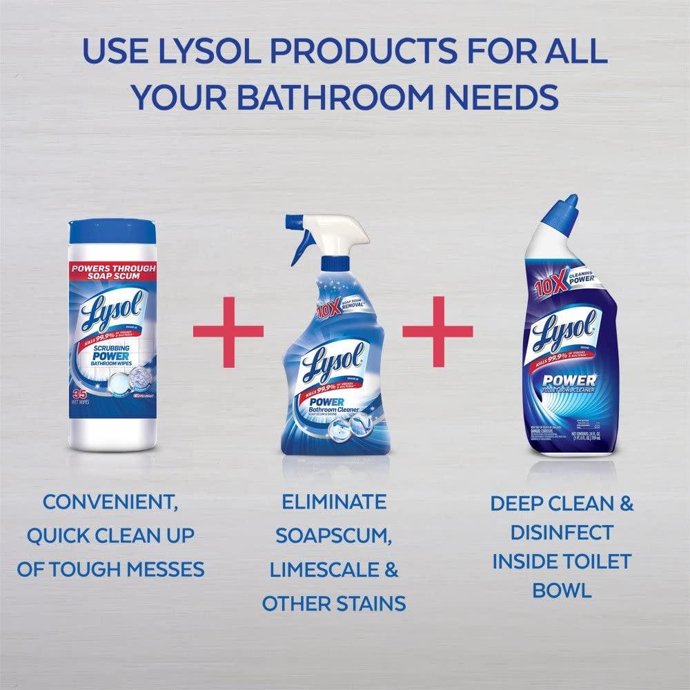 Lysol Power Bathroom Cleaner Spray, 132oz (6 X 22 oz)