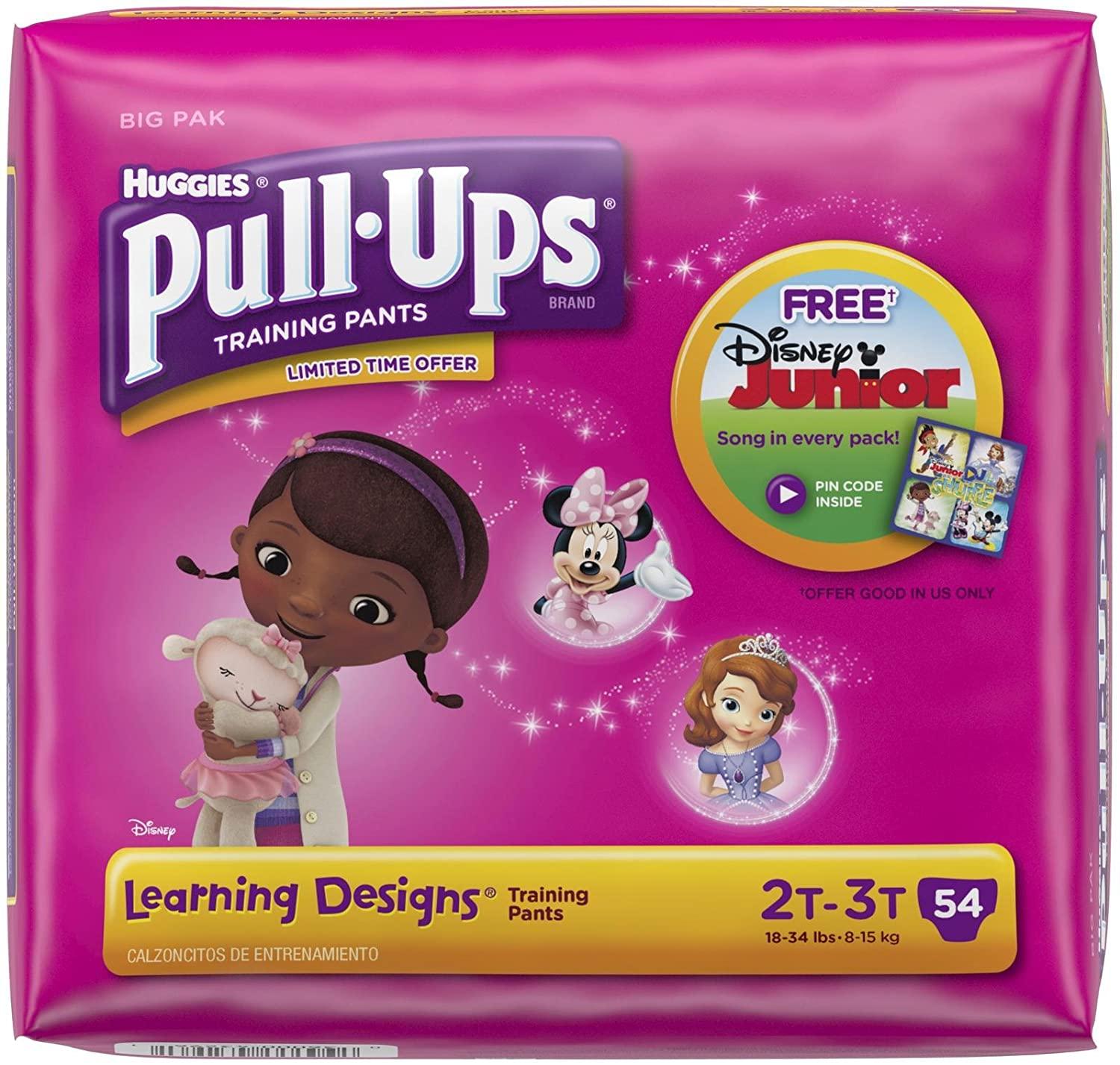 Huggies Pull-Ups Learning Designs Training Paints, 2T-3T, 54 Count