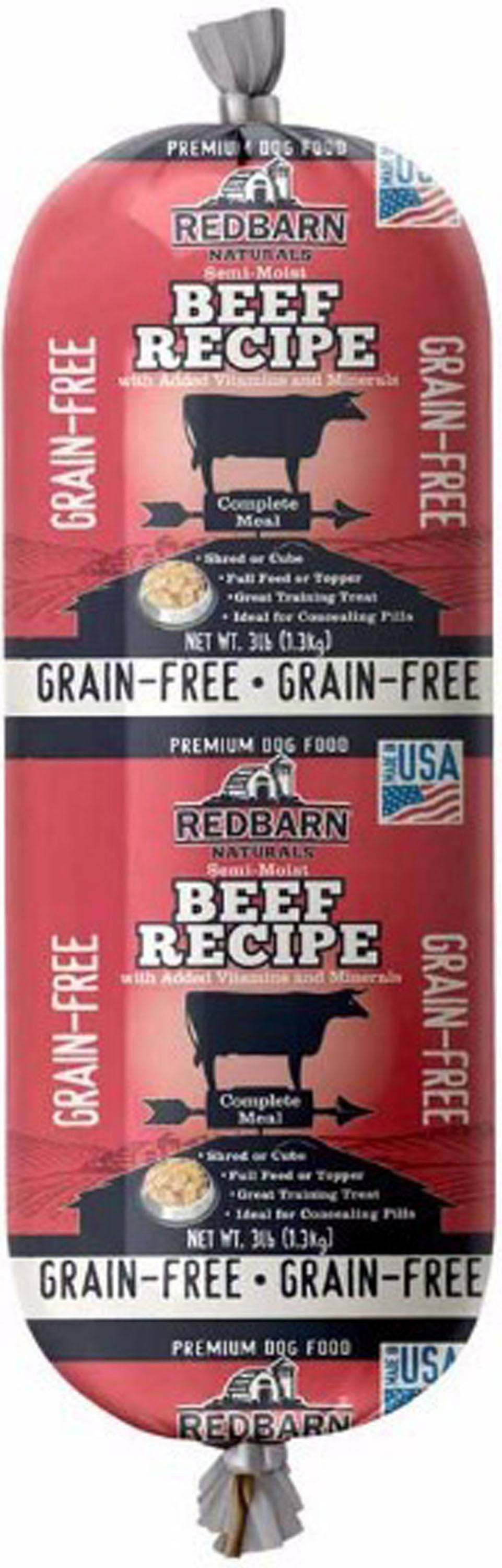 Redbarn Naturals Grain Free Dog Food Roll, 3 Lb, Beef