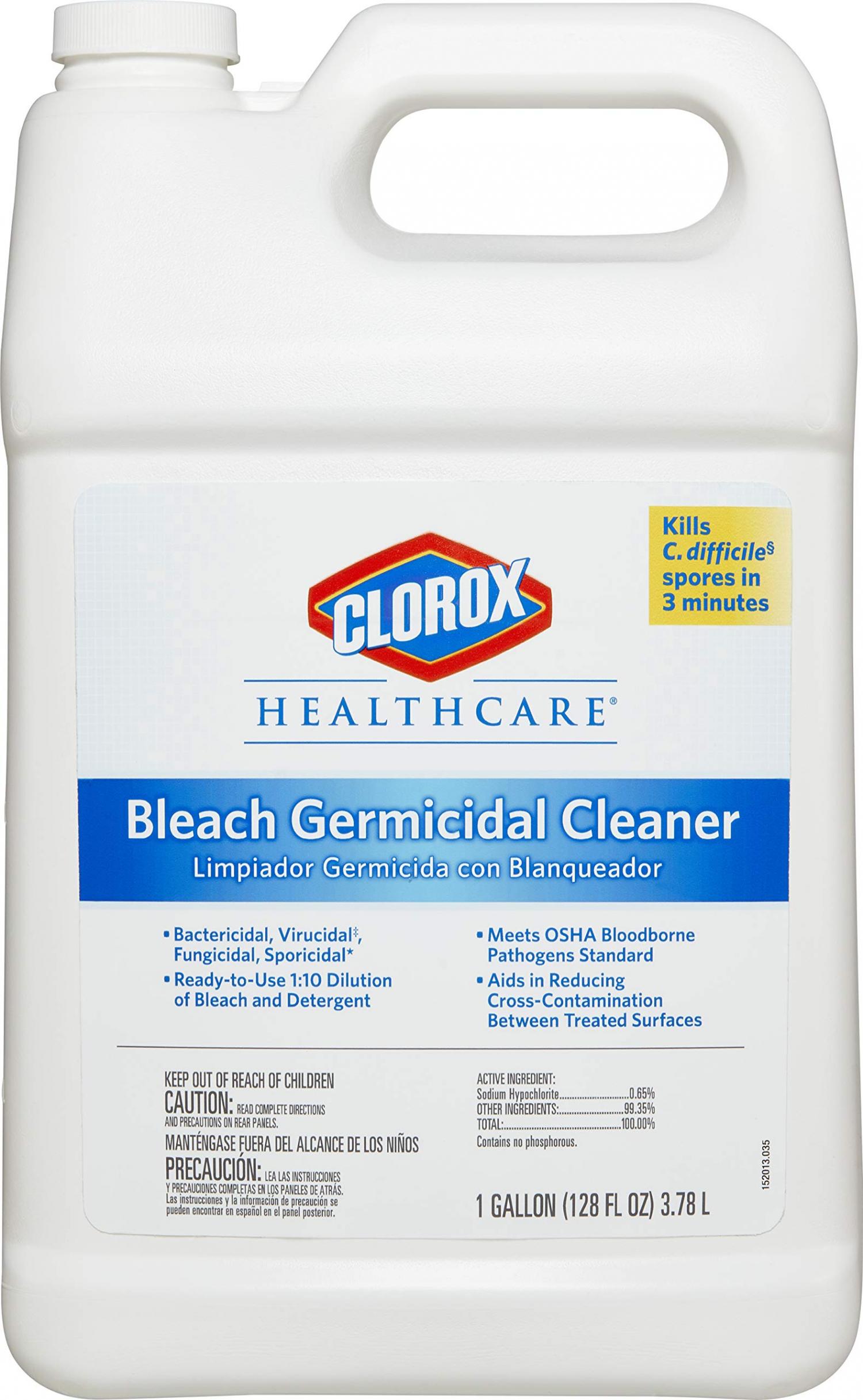 Clorox Healthcare Bleach Germicidal Cleaner Refill, 128 Ounces (68978)