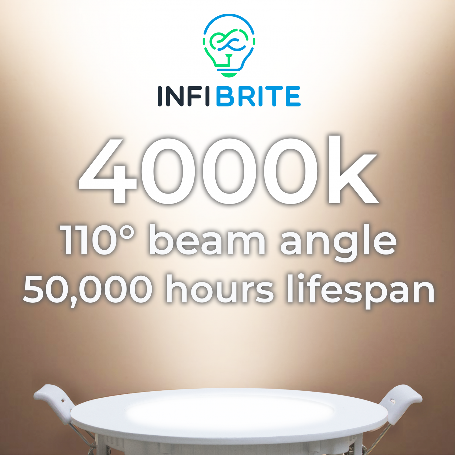 Infibrite 6 Inch 4000K Cool White 12W 1050LM Ultra-Slim LED Ceiling Light with Junction Box, Flush Mount, Dimmable, Fixture for Bedroom, Wet Rated for Bathroom, Easy Install, 110W Eqv, ETL & Energy Star, US Company (24 Pack)