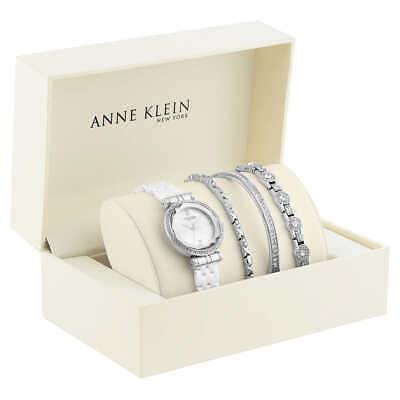 Anne Klein 12/2317WTST Stainless W/Crystals Ceramic Women's Watch Set