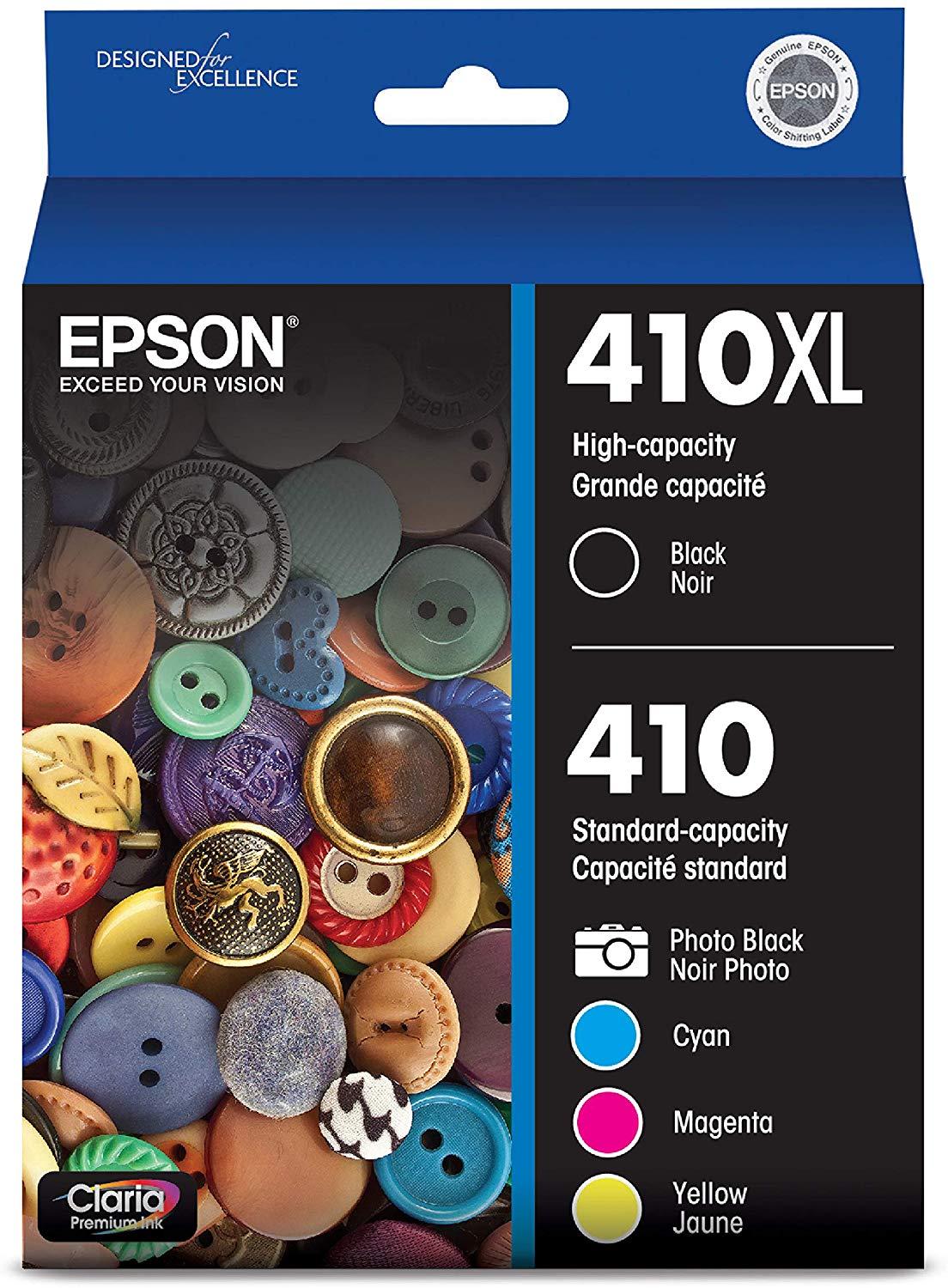 Epson T410XLBCS 410XL Black & Standard Photo  Color Ink Cartridges, Combo 5 Pack