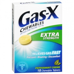 Gas-X Antigas Chewable Tablets Extra Strength Peppermint Crème - 18 Count
