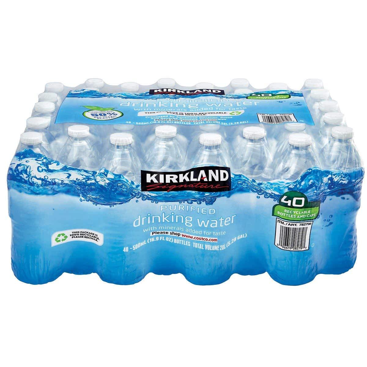 Kirkland Signature Purified Drinking Water, 16.9 Ounce, 40 Count - PACK OF 4
