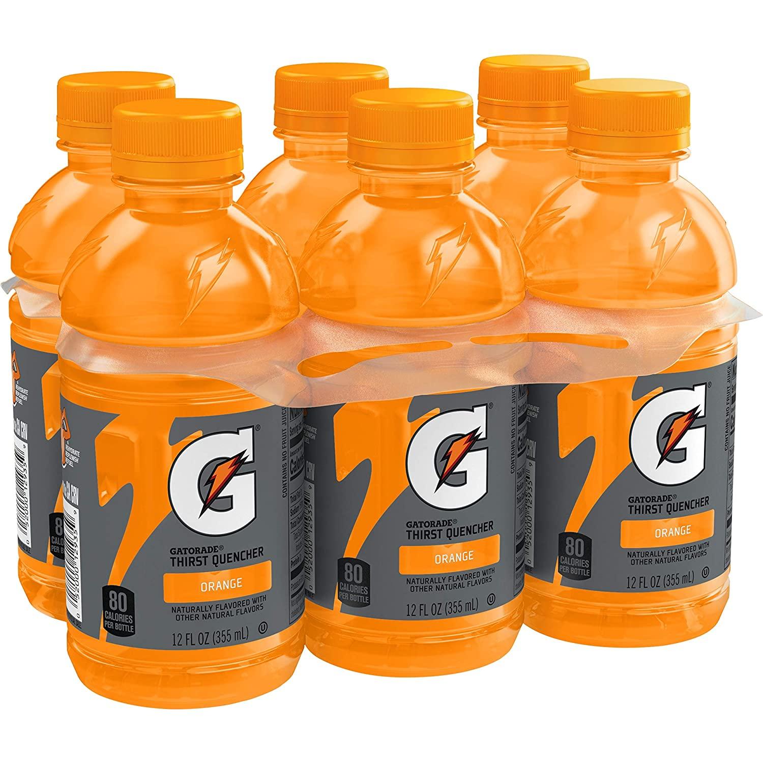Gatorade Thirst Quencher, Orange, 12 Fl Oz, Pack of 6