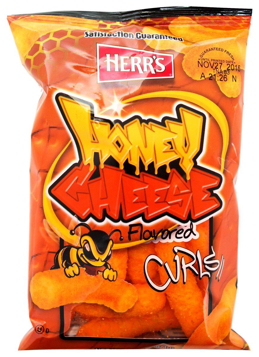 Herr's - HONEY CHEESE CURLS, 1 Oz Pack of 7 bags