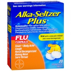 Alka-Seltzer Plus Citrus Flu Formula Effervescent Tablets - 20 Count