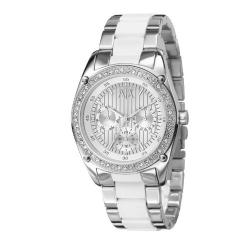 Armani Exchange Silver & White Chronograph Ladies Watch AX5033