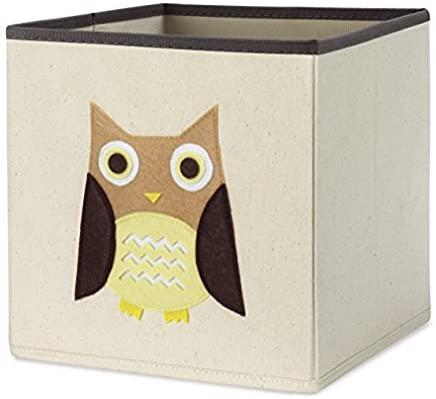 Whitmor Kids Canvas Collapsible Cube-Brown Owl
