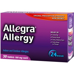 Allegra 24 Hour Allergy Relief 180mg - 30 Count
