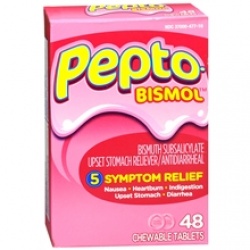Pepto-Bismol Upset Stomach Reliever/Antidiarrheal Original Chewable Tablets - 48 count