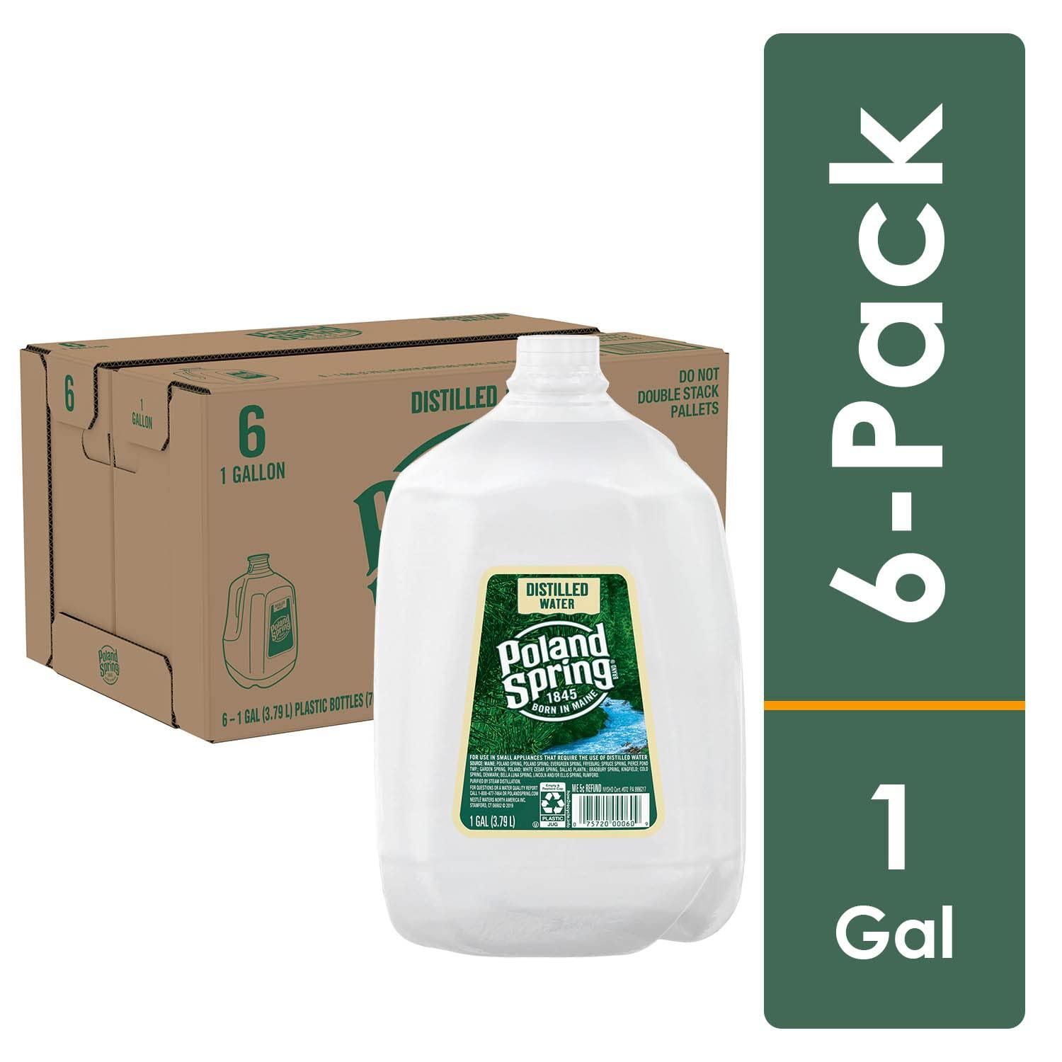 POLAND SPRING Brand Distilled Water, 1-gallon plastic jugs (Two Packs of 6)