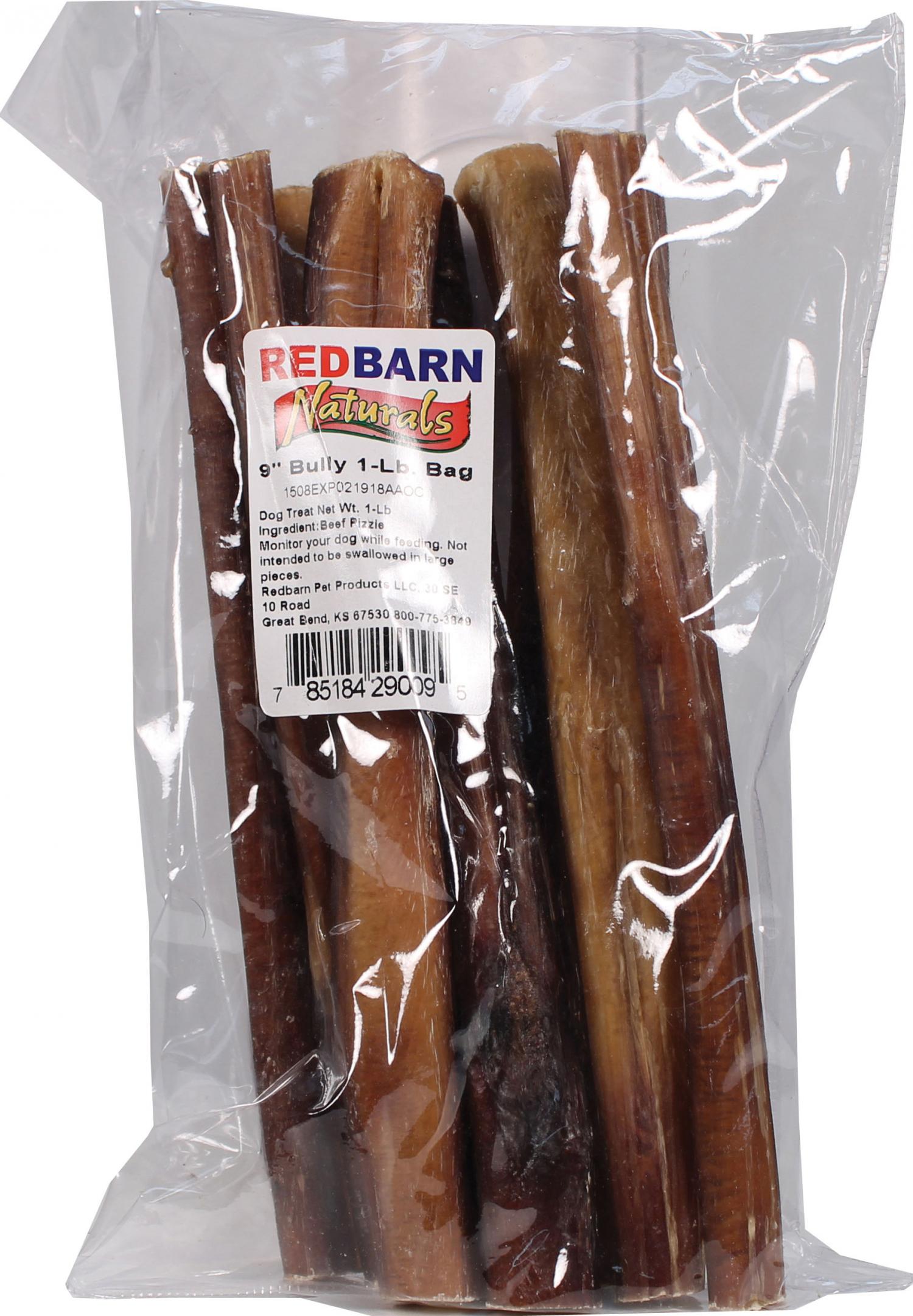 Redbarn Bully Stick, Brown, 9inch, 1 lb bag