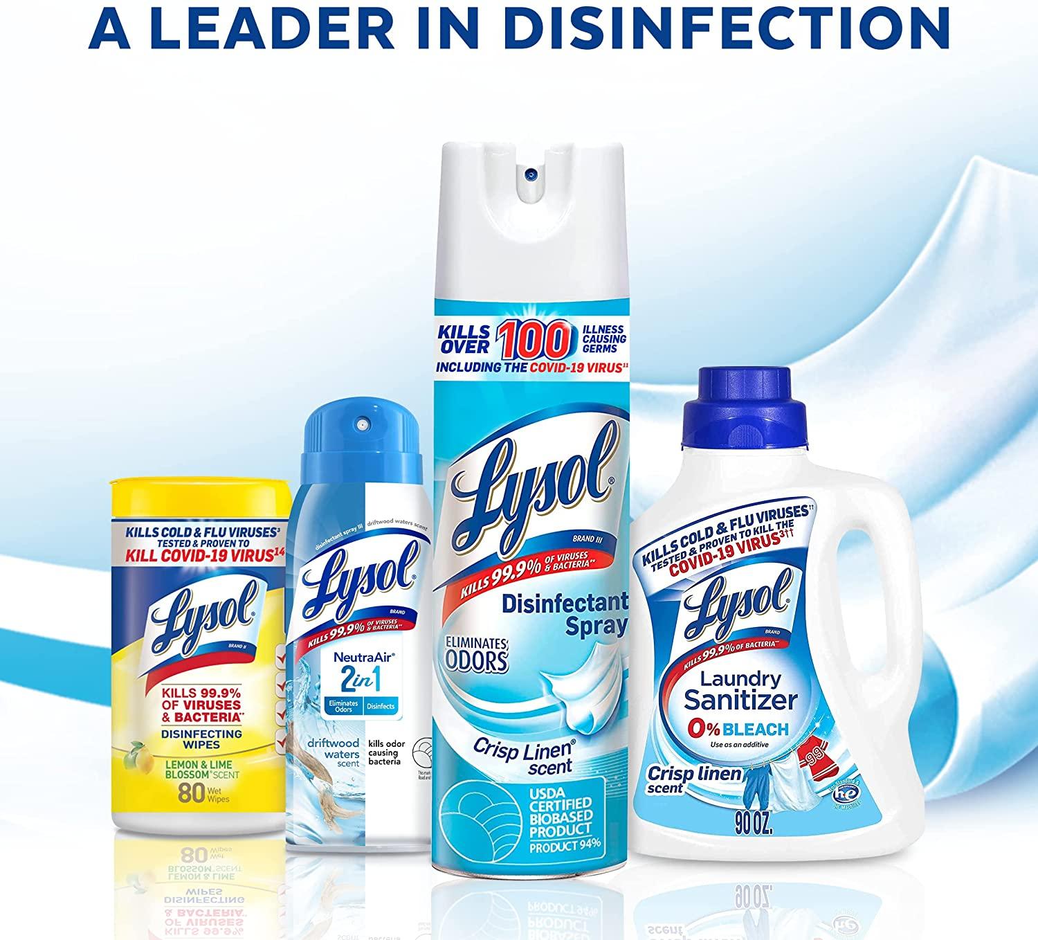 Lysol Disinfectant Spray, Sanitizing and Antibacterial Spray, For Disinfecting and Deodorizing, Early Morning Breeze, 3 Count, 19 fl oz each