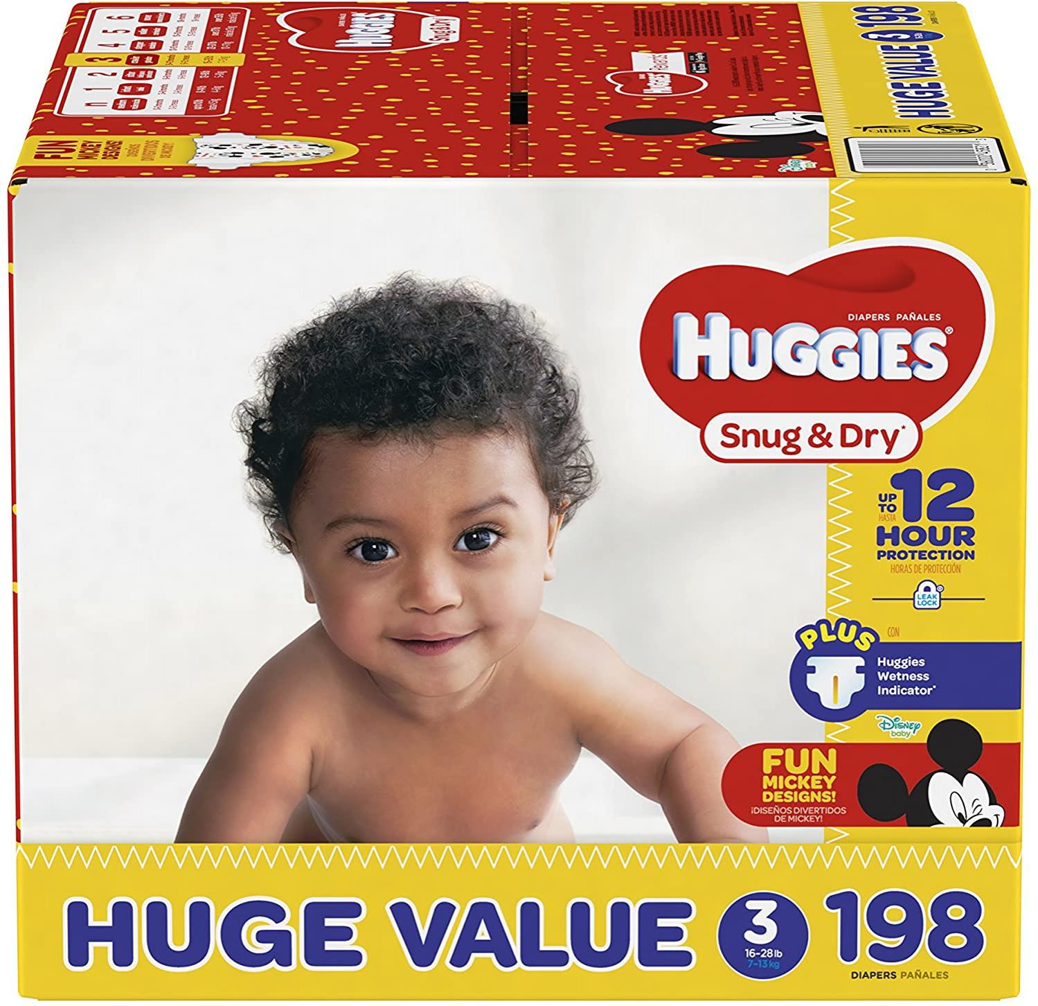 Huggies Snug & Dry Diapers, Size 3, 198 Count