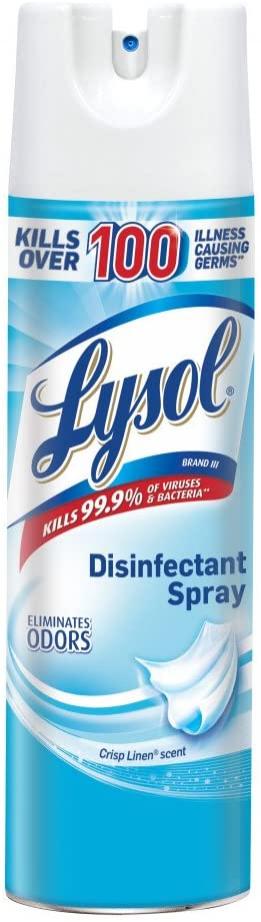 Lysol Disinfectant Spray, Crisp Linen, 12.5 oz (4 Pack)