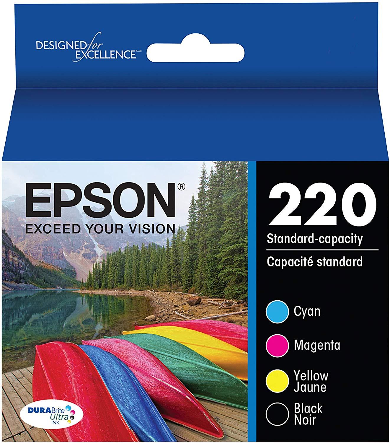 Epson T220120-BCS 220 DURABrite Ultra Black & Color Combo Pack Standard Capacity Cartridge Ink 