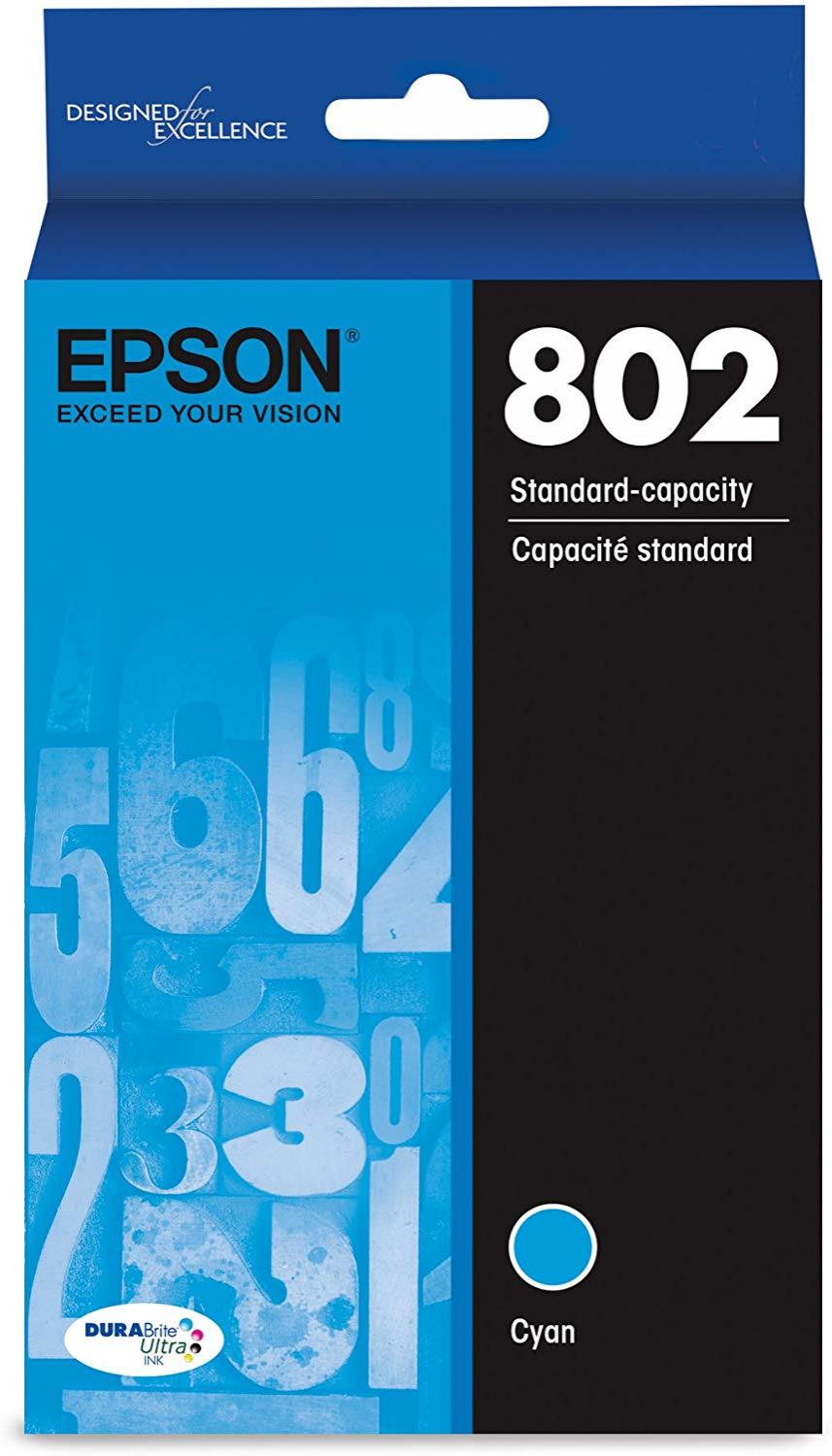 Epson T802220 802 Cyan DURABrite Ultra  Standard Capacity Cartridge Ink