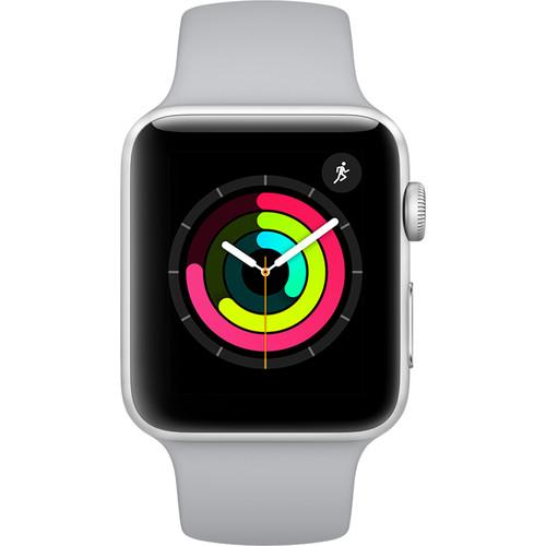 Apple MQL02LL/A Watch Series 3 (GPS) 42mm Silver Aluminum Case with Fog Sport Band - Silver Aluminum