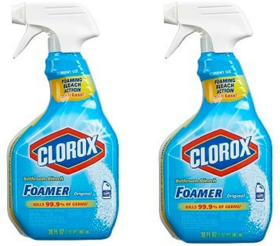 Clorox Bathroom Foamer with Bleach, Spray Bottle, Original, 30 Ounces (Pack of 2)