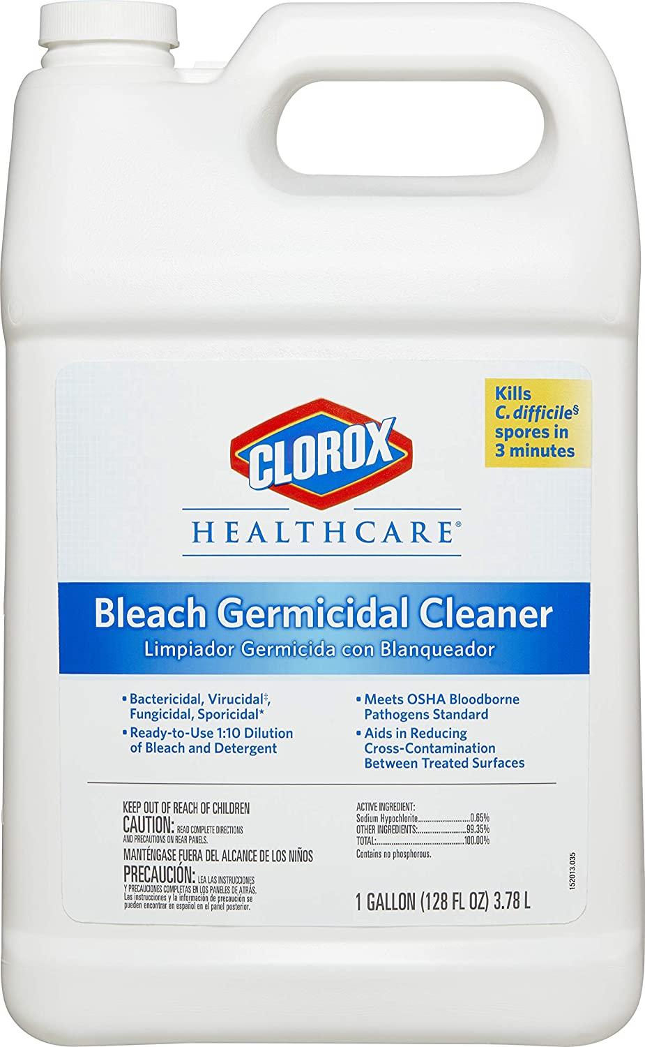 Clorox Healthcare Bleach Germicidal Cleaner Refill, 128 Ounces (68978)