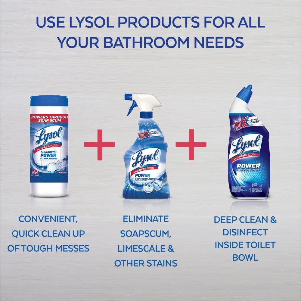 Lysol Power Bathroom Cleaner Trigger, 22 Ounces (Pack of 3) 1.37 Pound (Pack of 3)