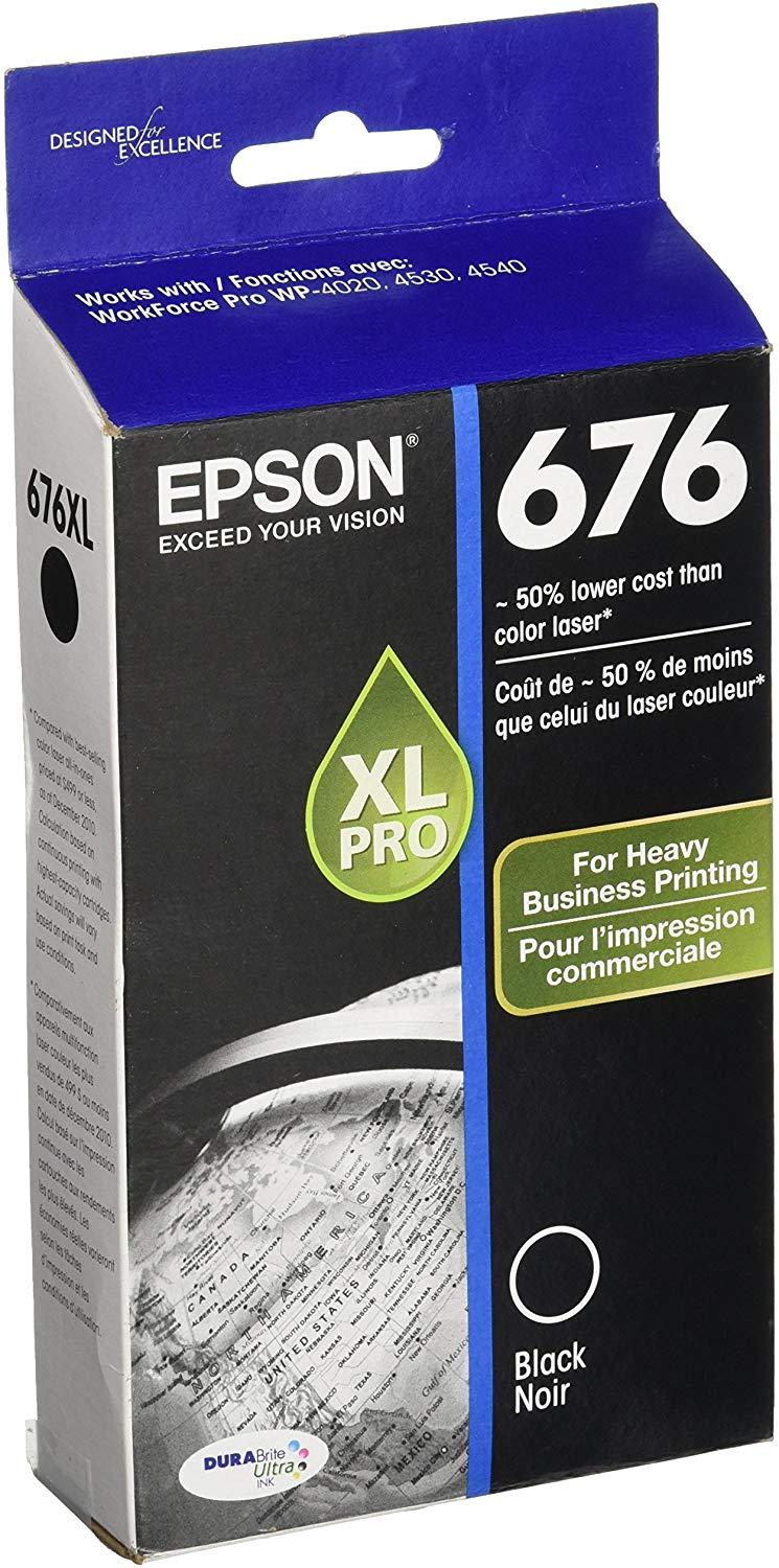 Epson T676XL120 676 Black DURABrite Ultra 676 Inkjet Cartridge -
