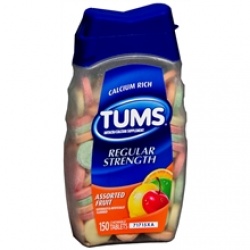 Tums Assorted Fruit Regular Strength Antacid/Calcium Supplement Chewable Tablets Assorted Fruit - 150 count