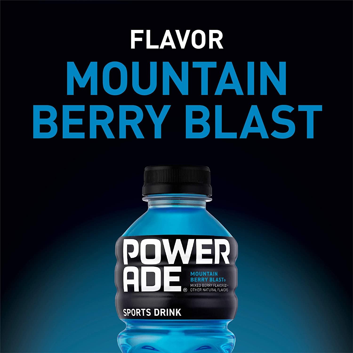 POWERADE Electrolyte Enhanced Sports Drinks with vitamins, Mountain Berry Blast, 20 fl oz, 24 Pack