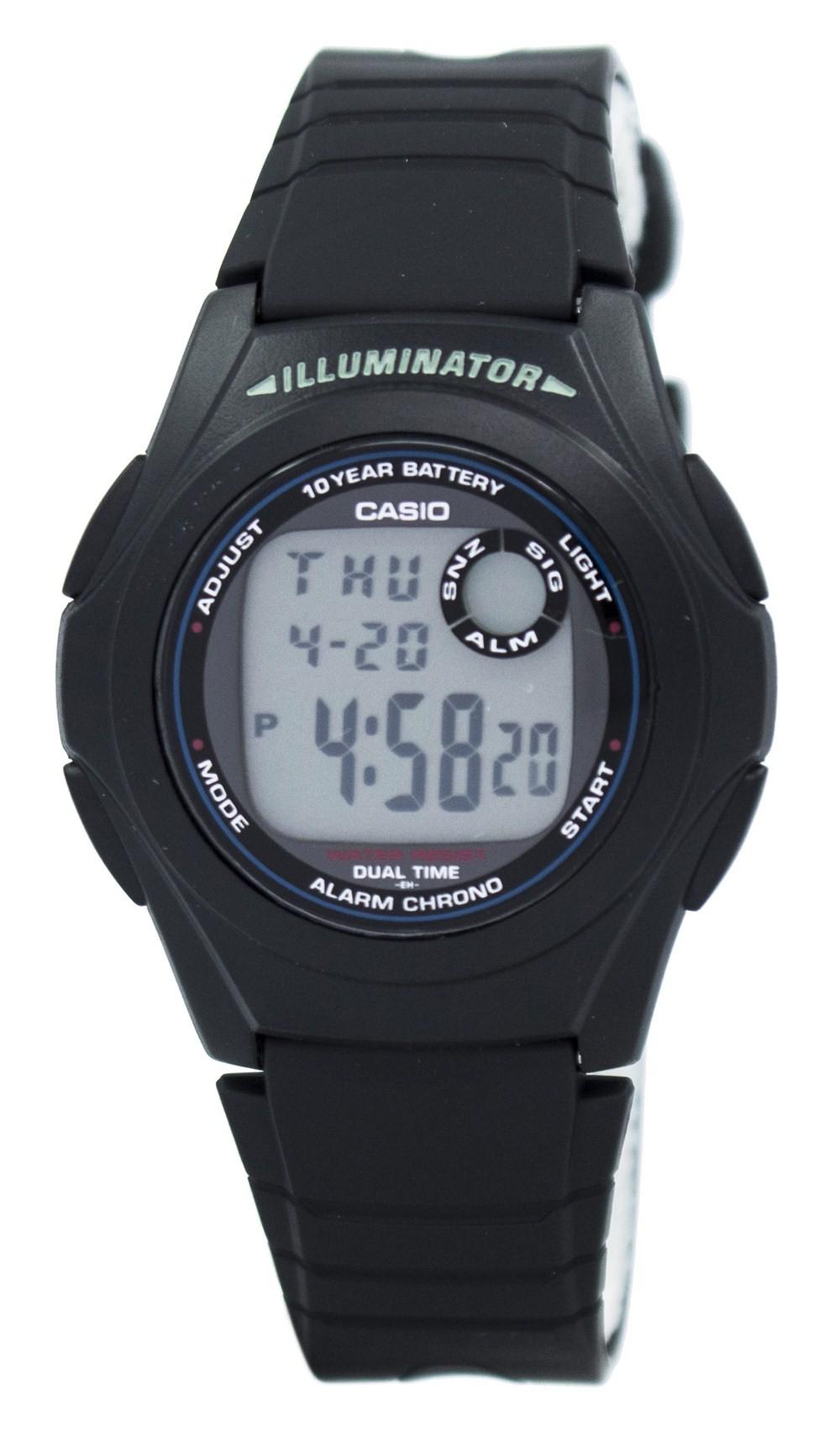 Casio Youth Illuminator Dual Time Alarm Chrono F-200W-1A F200W-1A Men's Watch