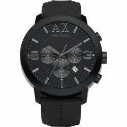Armani Exchange Black Silicone Strap Nylon Case Mens Watch AX1148