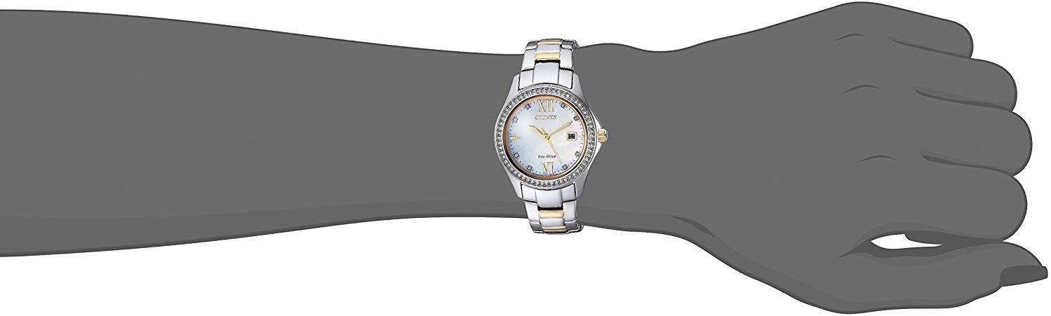 Women's Citizen FE1144-85D Quartz Stainless Steel Casual Watch, Color:Two Tone