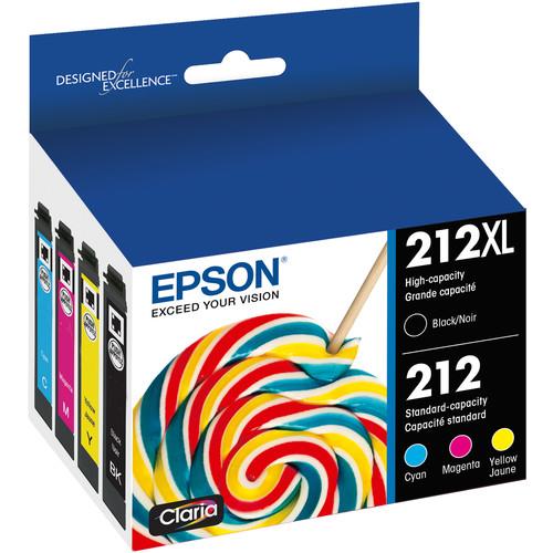 Epson T212XL-BCS 212 Standard-Capacity Color and High-Capacity Black Ink Cartridge Multi-Pack