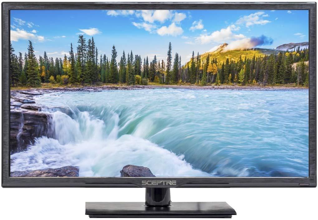 Sceptre 24" FHD 1080P LED TV HDMI VGA VESA Wall Mount Ready, Metal Black 2019 (E246BV-F)