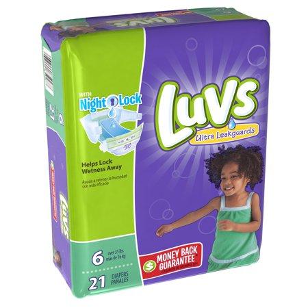Luvs Ultra Leakguards Diapers With Nightlock, Size 6, 21 Count