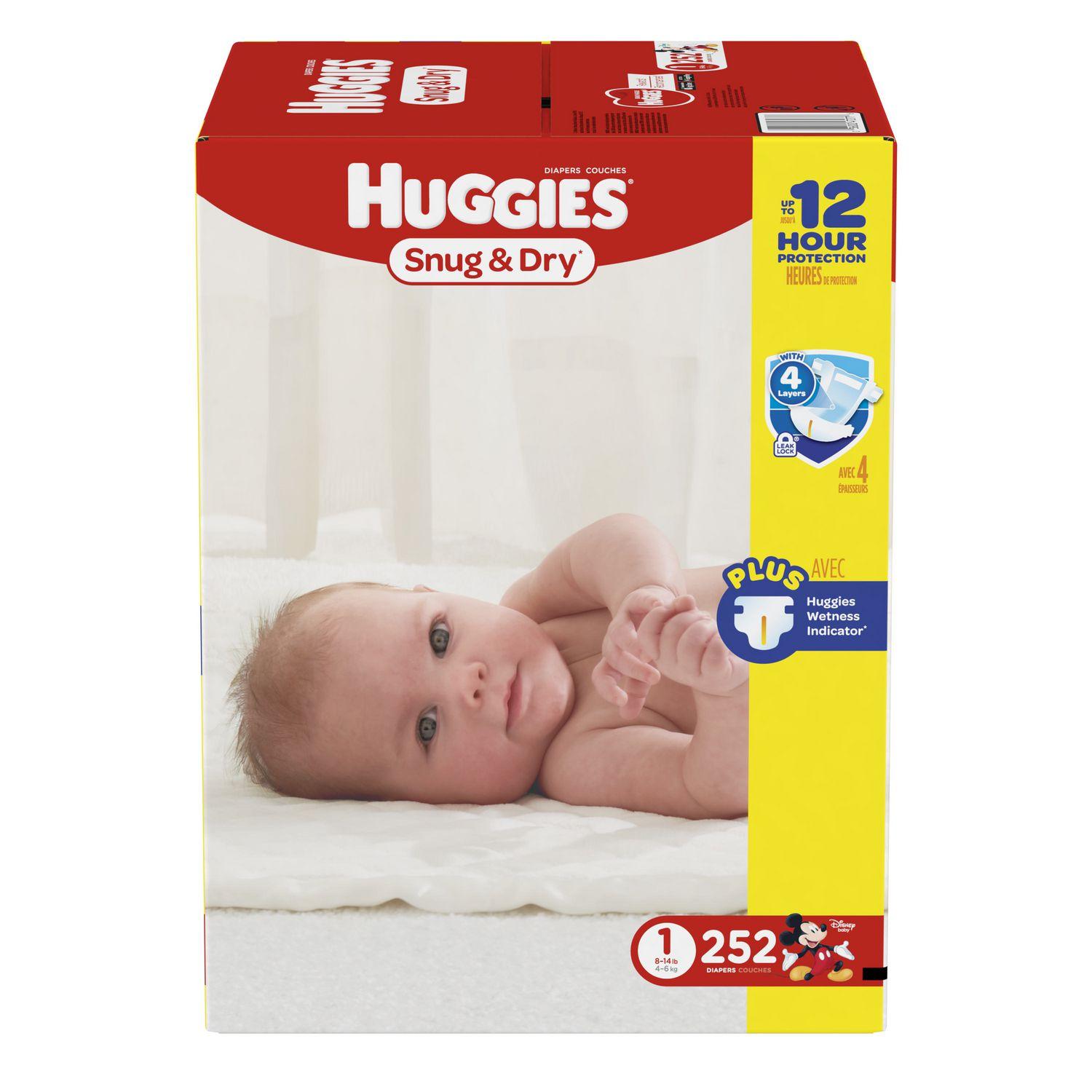 Huggies Snug & Dry Diapers, Size 1, 252 Count