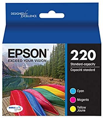 Epson T220520 220 DURABrite Ultra Color Combo Pack Standard Capacity Cartridge Ink 