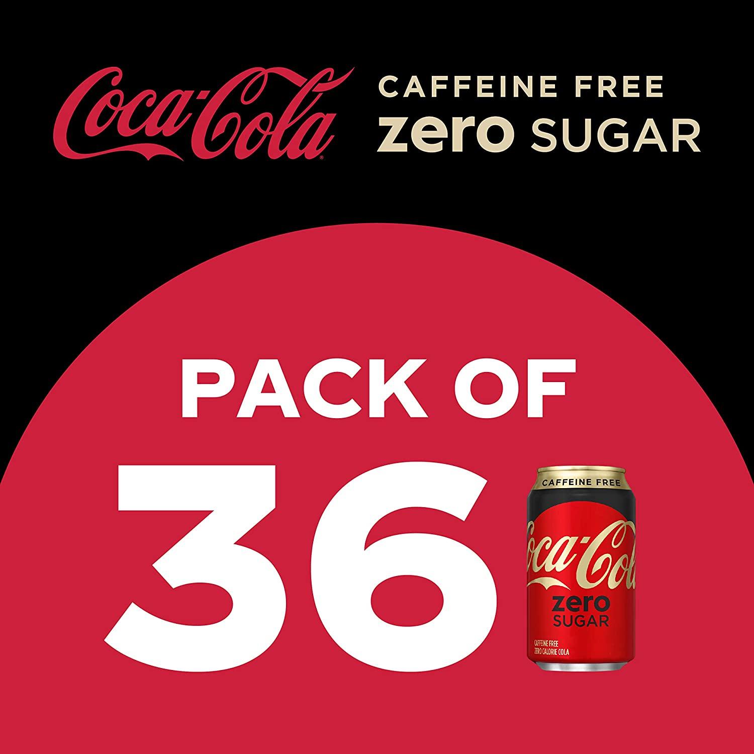 Caffeine Free Coke Zero Fridge Pack Bundle, 12 Fluid Ounce, 36 Pack