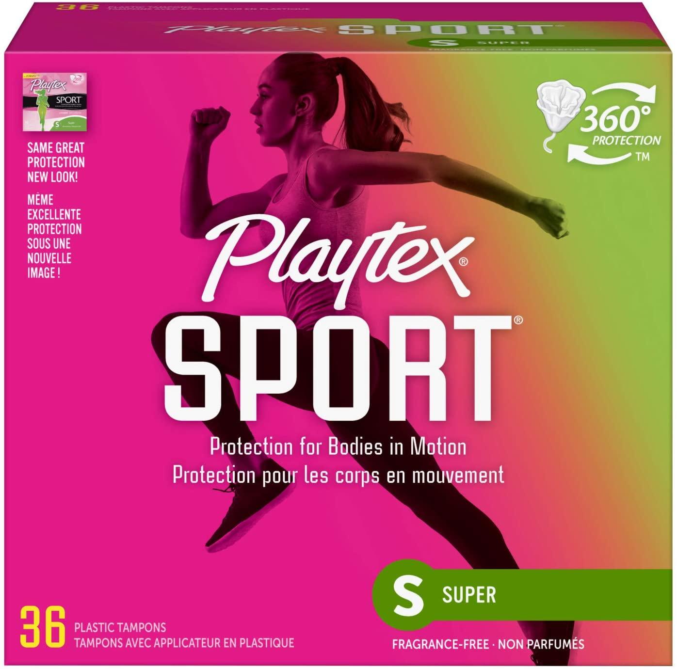 Playtex Super Absorbency Sport Tampons, Unscented, 36 count