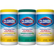 Clorox Disinfecting Wipes Value Pack, 75 Count Each, Pack of 3 (Package May Vary)