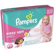 Pampers Easy Ups Girls Mega Pack, Size 6, 4T-5T, 33 Count