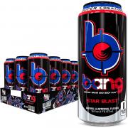 Bang Star Blast Energy Drink, 0 Calories, Sugar Free with Super Creatine, 16 Fl Oz (Pack of 12) - PACK OF 4 .4 PACK - 16 Fl Oz (Pack of 12)
