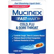 Mucinex Fast-Max Cold, Flu & Sore Throat Liquid Gels, 16 Count
